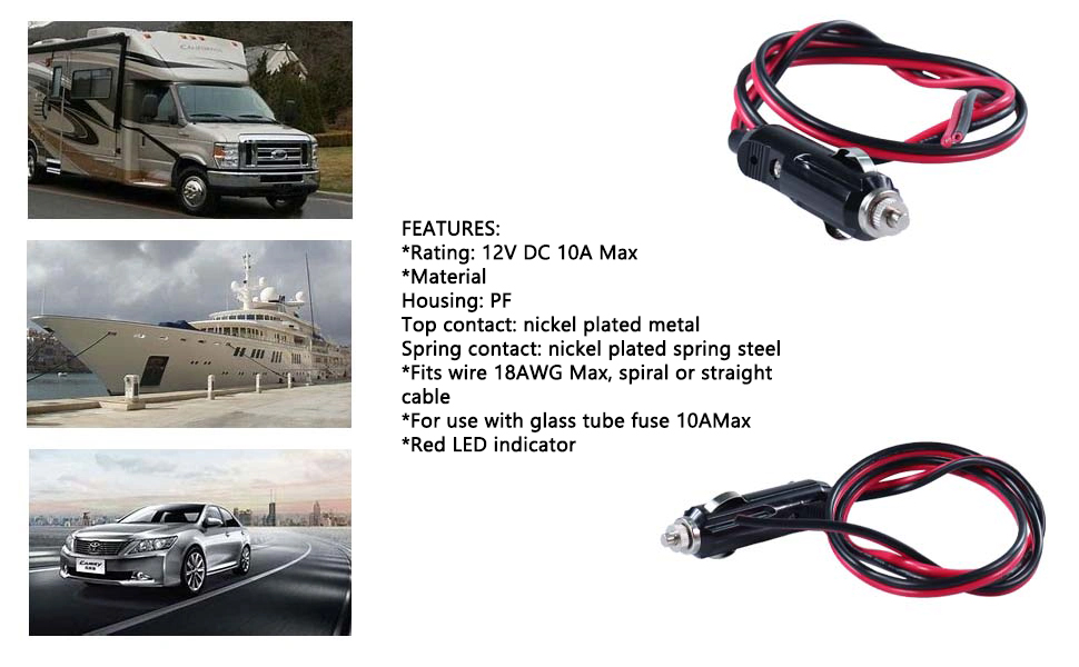 heavy duty 12V plug, cigarette lighter adapter for car, cigarette lighter power plug factory