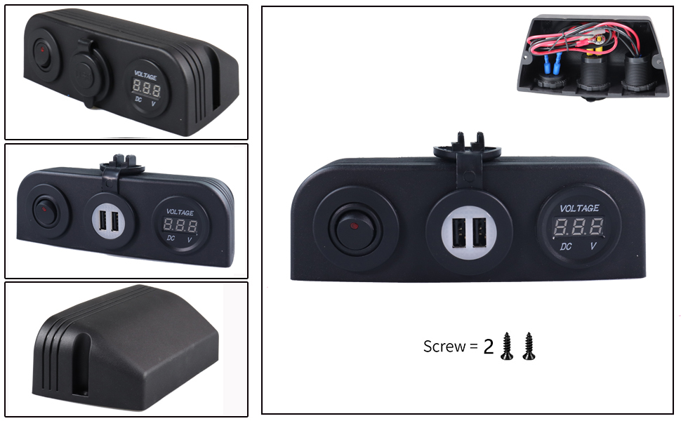 12v usb socket flush mount, 12v usb socket with switch, auto voltmeter manufacturer