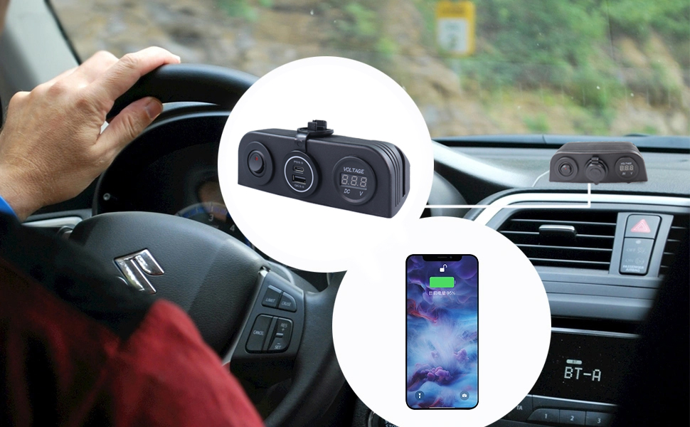 car type C charger, best type C car charger, voltmeter with charger manufacturer