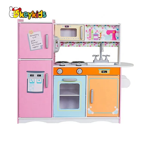 On sale kids cooking pretend wooden toys kitchen set for wholesale W10C569