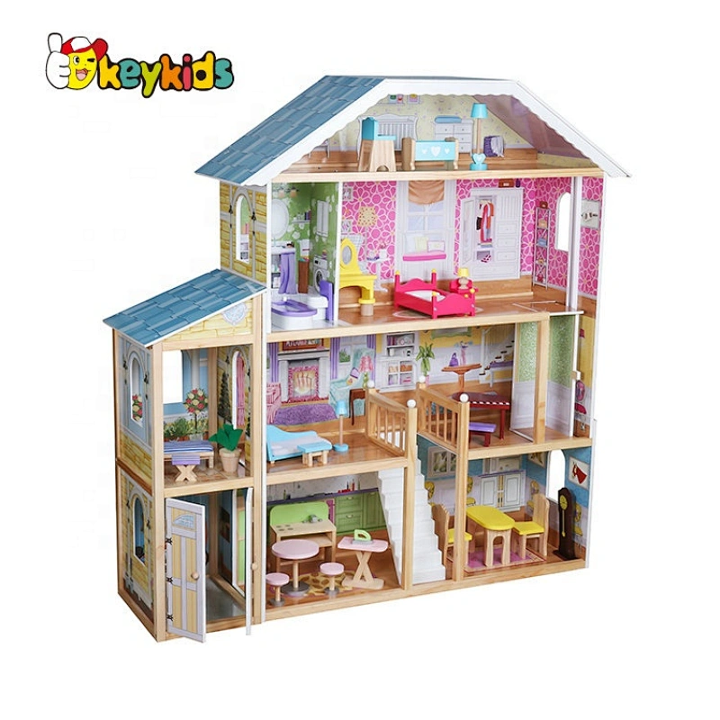 Wooden pretend play doll house