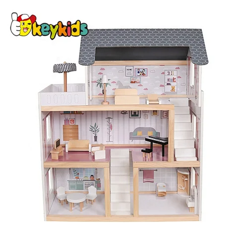 New Design Wooden Barbie Doll House Set For Sale W06A413