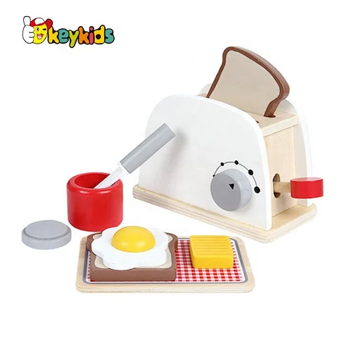 New arrival play toaster set wooden toy food set for kids W10D229
