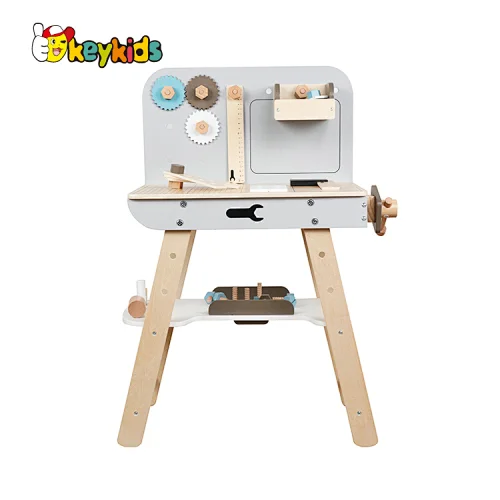 Customize pretend play workshop wooden toy workbench for kids W03D140B