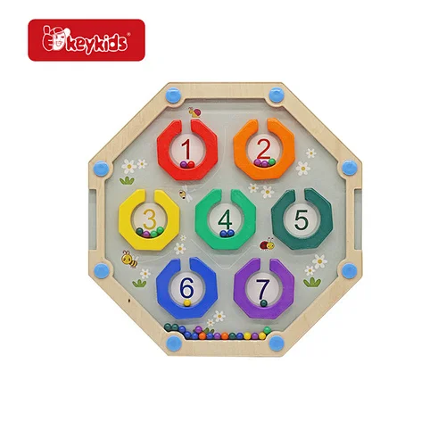 New Design Color Number Cognitive Toy Wooden Magnetic Maze Board For Kids W01A547