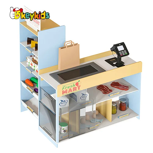 Customize fresh mart wooden pretend play grocery store for kids ages 3+ W10A173