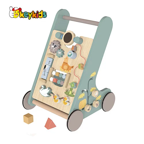 New design educational activity play wooden walking push toy for toddlers W16E210