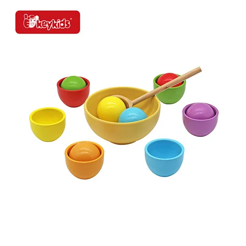 Hot Sale Montessori Educational Wooden 6 Balls Color Sorting Toy For Kids W01A546