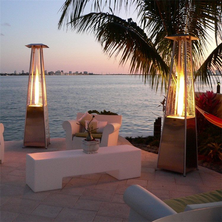 Hot Sale Factory Tower Shaped Quartz Glass Tube pyramid patio heater gas restaurant heaters