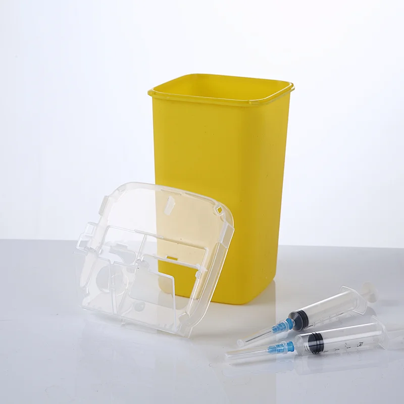 1L Capacity Needles Bin Biohazard Needles Disposal Collect Box Medical Standard Disposable Medical Sharp