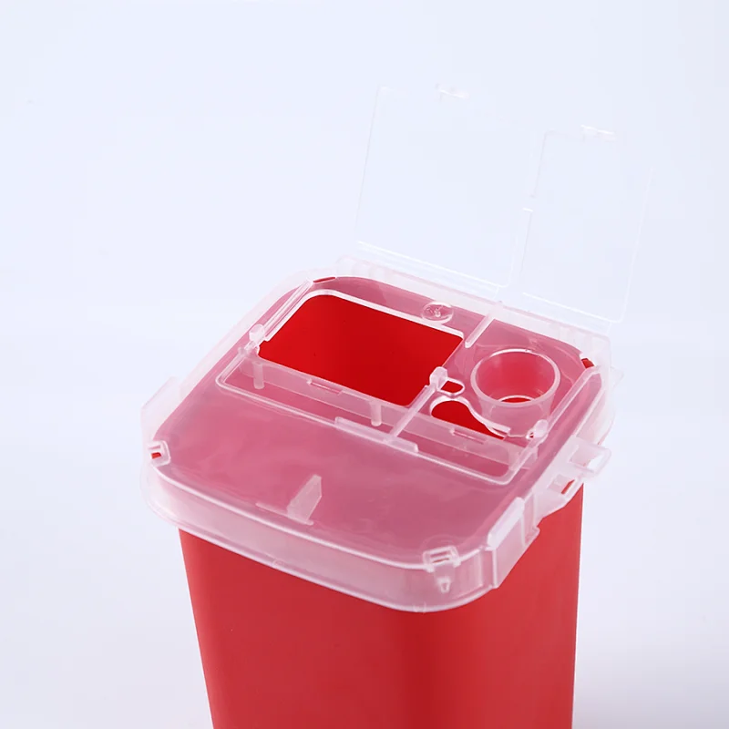 1L Capacity Needles Bin Biohazard Needles Disposal Collect Box Medical Standard Disposable Medical Sharp