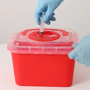 High Quality Best Price 1L 3L 8L 15L Medical Plastic Sharps Bin Bio Safety Box Waste Sharps Hospital Containers
