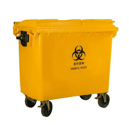 1100L medical trash bin garbage can waste container with lid wheel