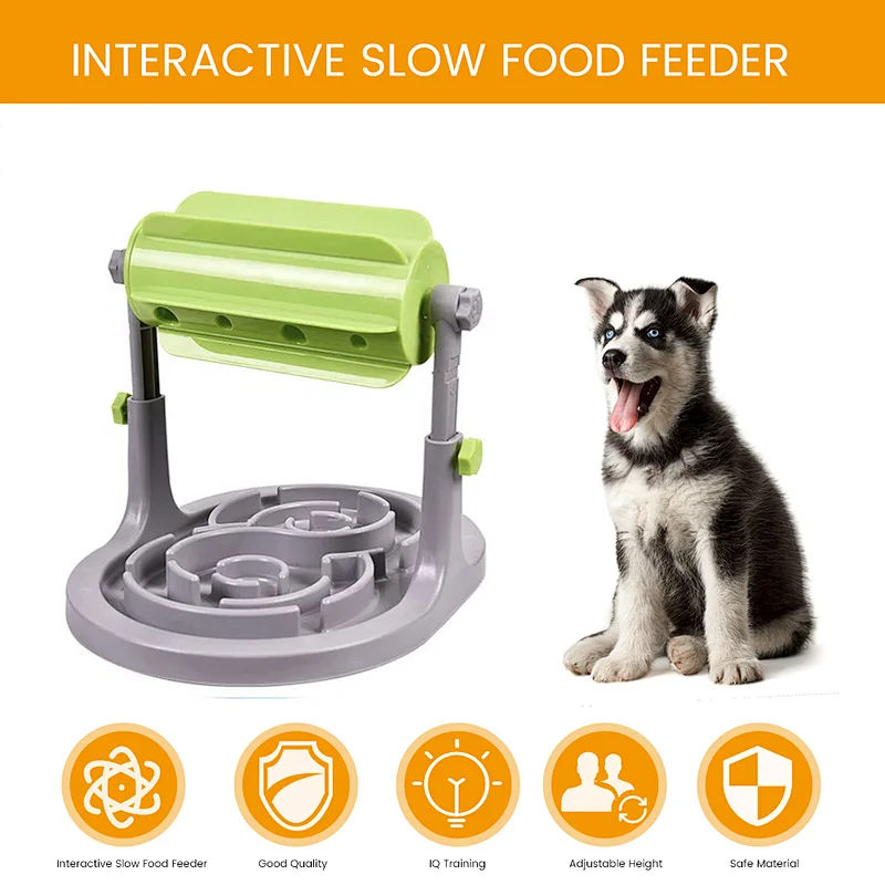 Eco Friendly Interactive Dog Slow Bowl Feeder Raised Elevated, Dog Puzzle Toys Custom Pet Cat Slow Feeder Dog Bowl