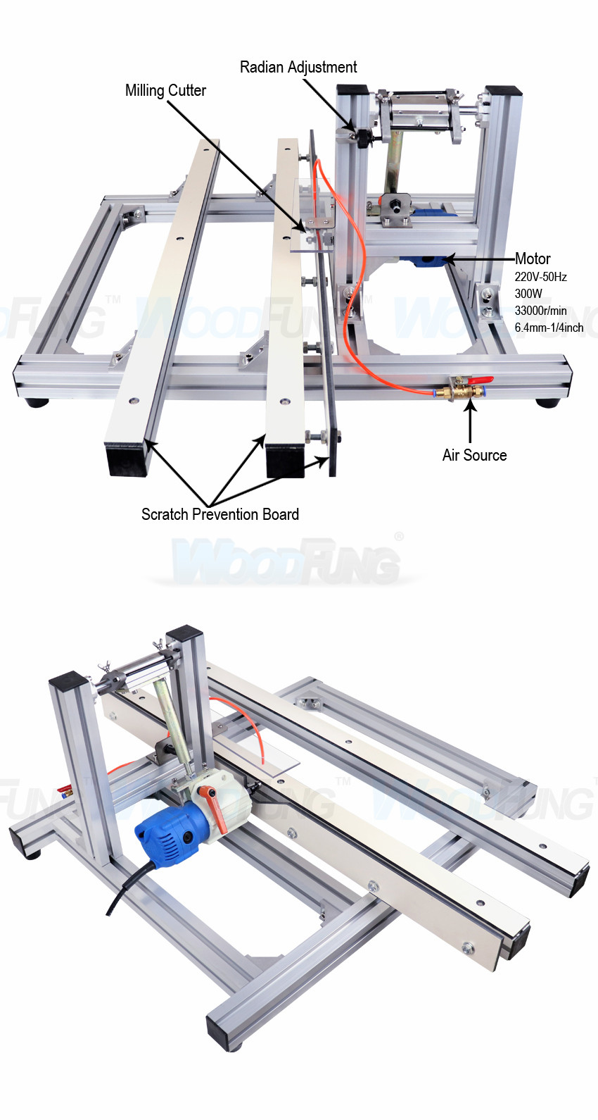 Máquina cortadora de bordes para carpintería