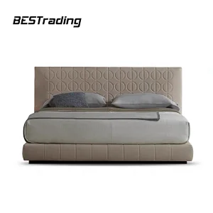 Modern design luxury italian bed furniture leather bed king size bed