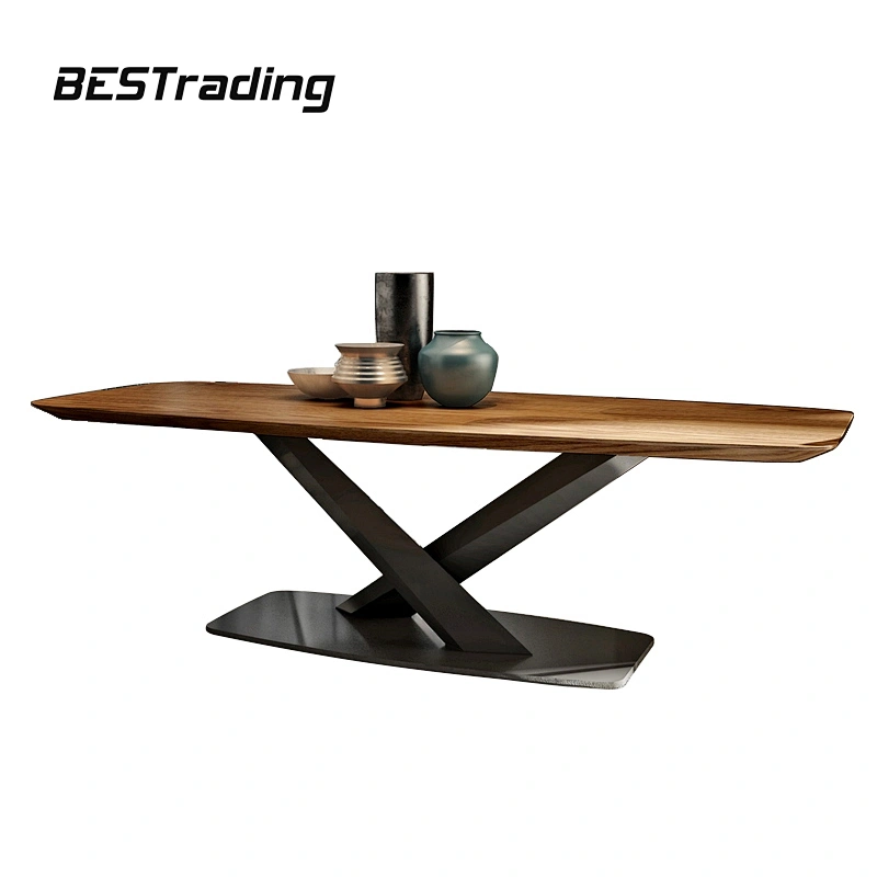 Modern design Italian style marble dining table with stainless steel base Metal Table Dining Table