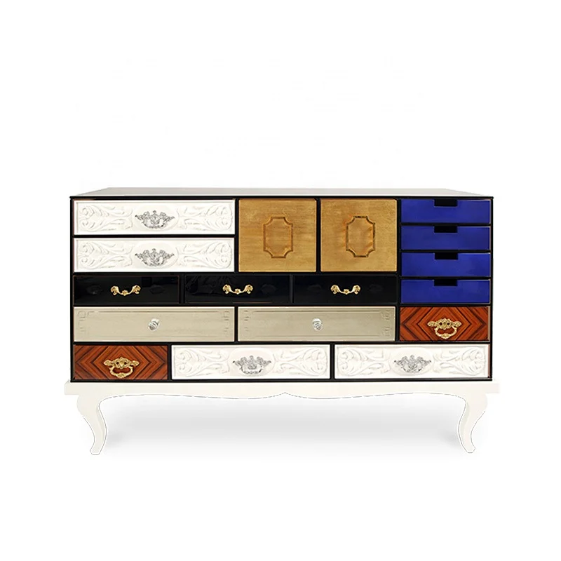 Wood storage drawers cabinet