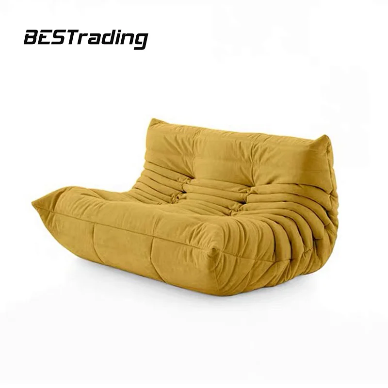 Lazy Sofa Indoor sponge faux pleated chair Large Bean Bag leather double sofa chair