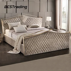 High Quality bedroom set nubuck double bed Luxury bed room furniture