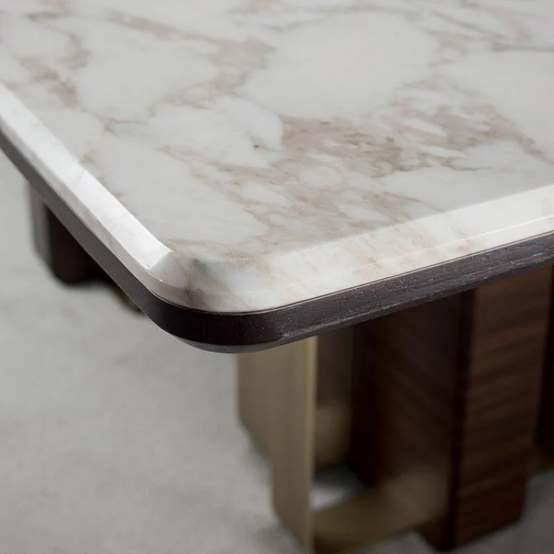 Modern Light Luxury Living Room And Dining Table Marble Top With Beautiful Table Feet Marble Dining Table