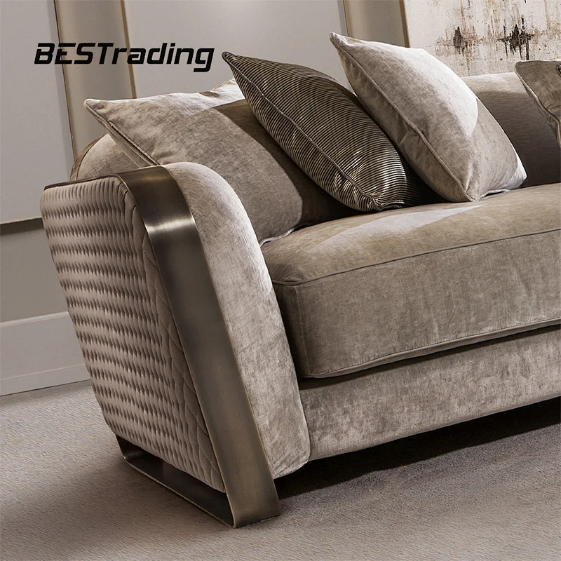 Italian style  living room furniture velvet sofa  hotel lobby sectional sofa set sofa chair