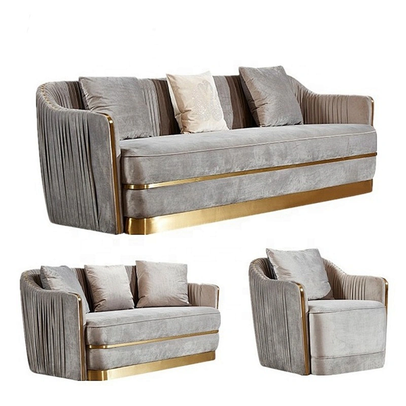 Modern design Luxury living room furniture sofa velvet fabric sectional living room sofas