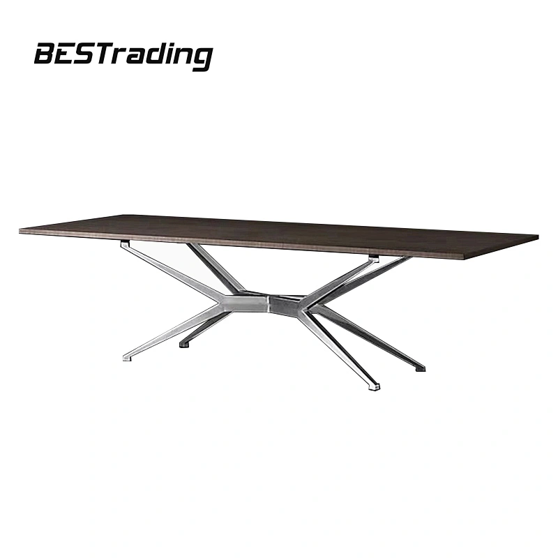 Contemporary Style Dining table wooden top luxury living room metal table dining table set