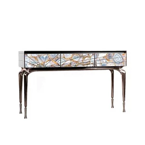 Luxury stainless steel console table gold