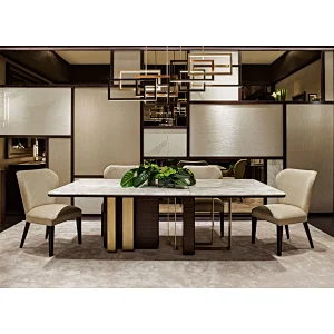 Modern Light Luxury Living Room And Dining Table Marble Top With Beautiful Table Feet Marble Dining Table