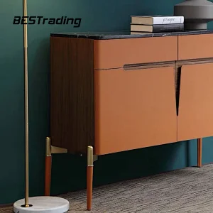 New Fashion Collection Home Furniture Wooden Cabinet Modern Console Table Marble Top Sideboard