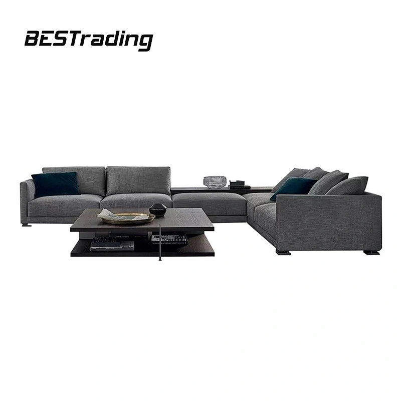 Latest design Living Room Lounge Furniture L Shaped Velvet Fabric Sectional Sofa