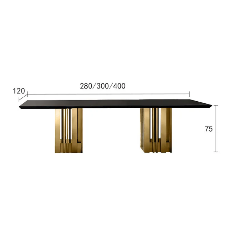 High quality customized dinning room furniture wooden or marble table stainless steel base dining table set