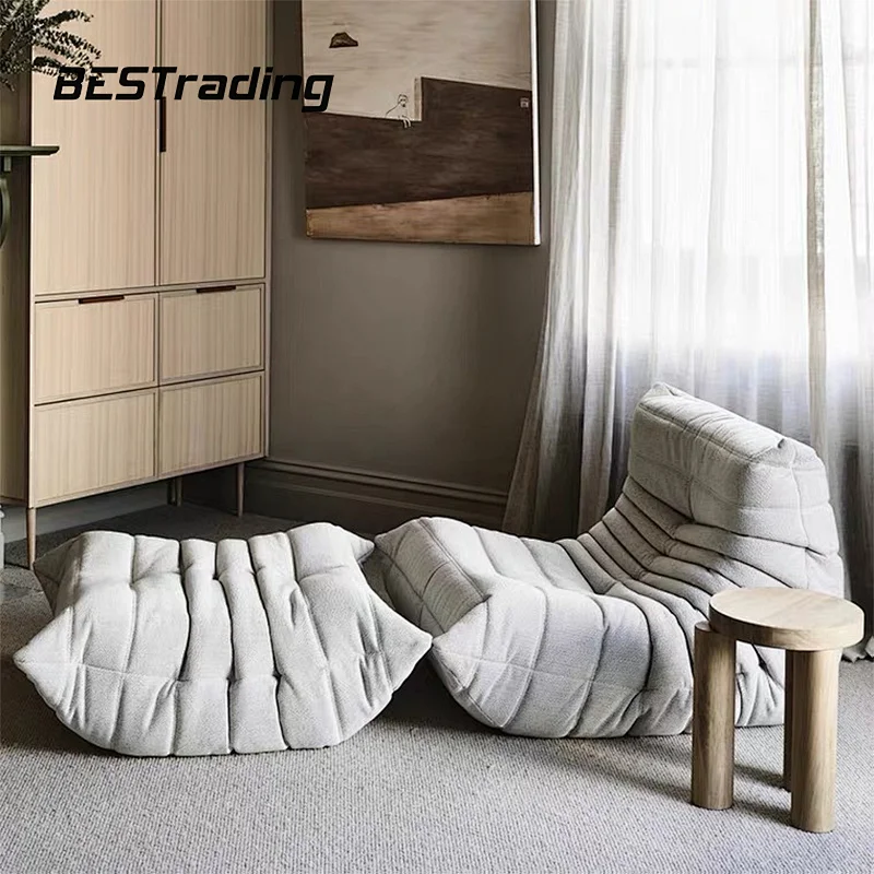 Lazy Sofa Indoor sponge faux pleated chair Large Bean Bag leather double sofa chair