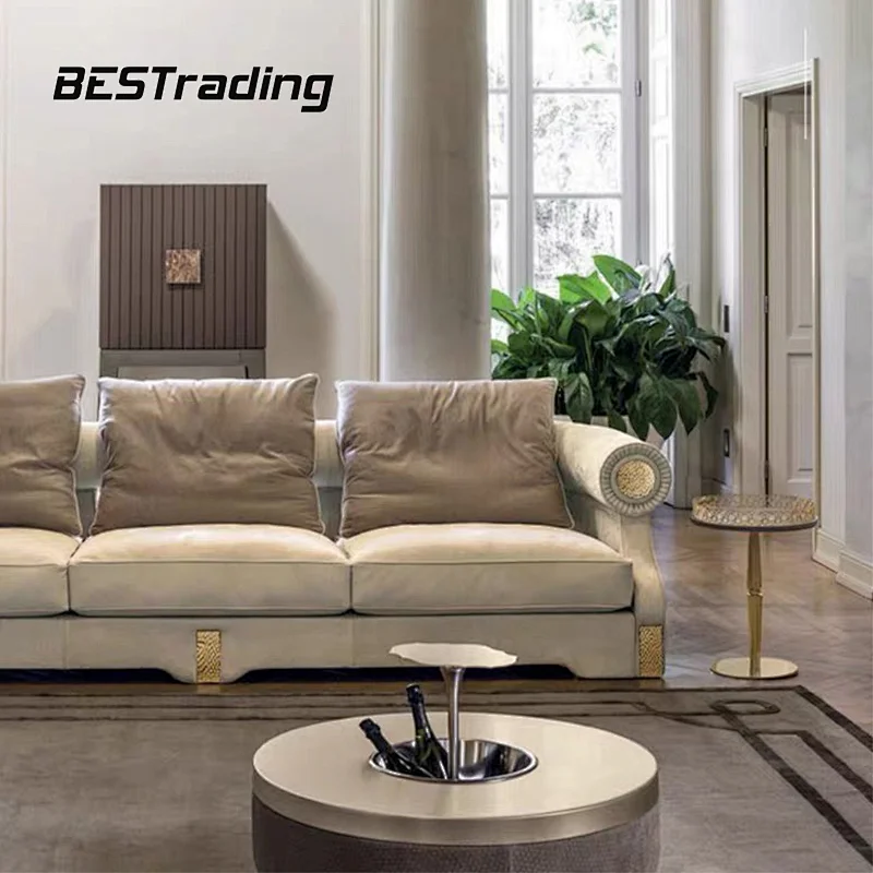 New European luxury style living room furniture velvet fabric lounge sofa set sectional sofa