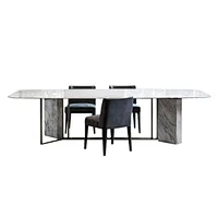 Nordic minimalistic rectangle marble dining table with 6 velvet chairs dining room furniture dinning table set