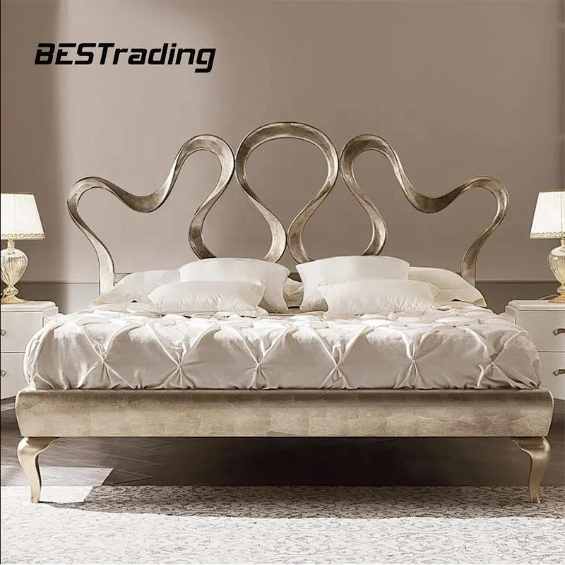 Modern luxury furniture king size bed french bed