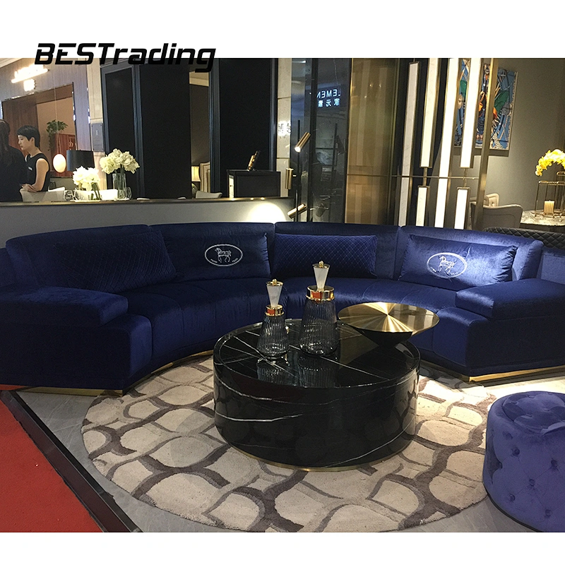 High Quality Hotel Lobby Living Room round sofa Round Couch Furniture 7 Seats Sofa set