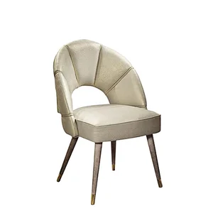Italian Luxury High End Villa Dining Room Living Room Furniture Leather Upholstered Dinning Chair