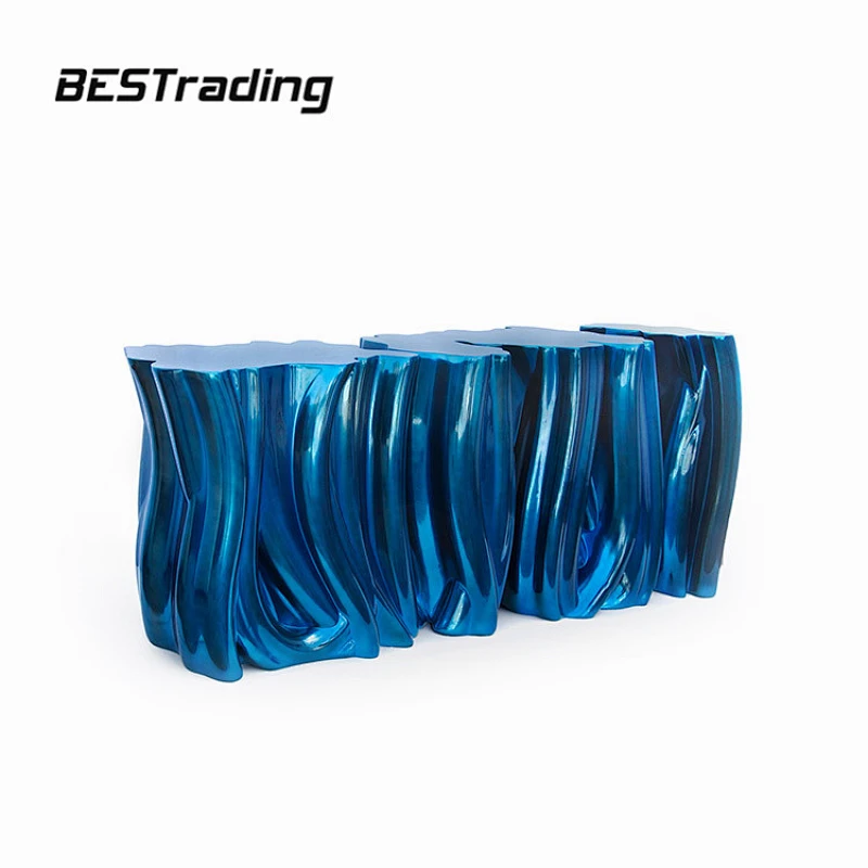 Sparkling Modern Customized Villa Hallway Side Table Fiberglass Or Wood Console Table