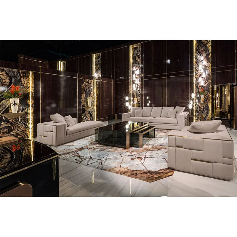 Italian luxury new design leather sofa living room furniture