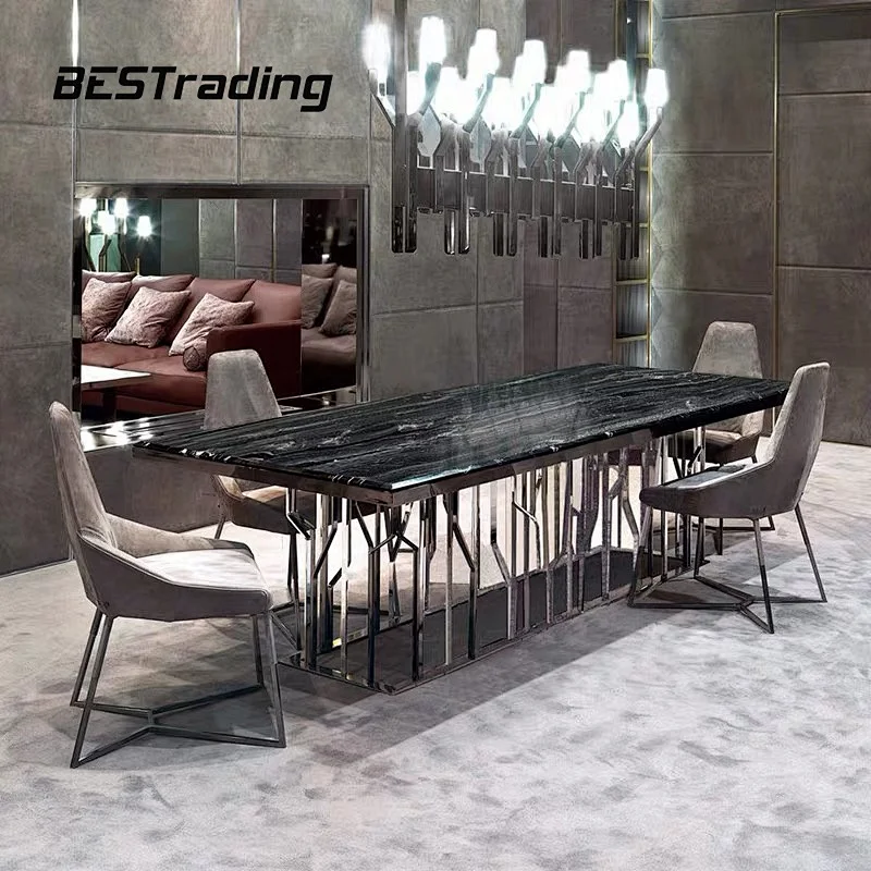 Marble dining table set
