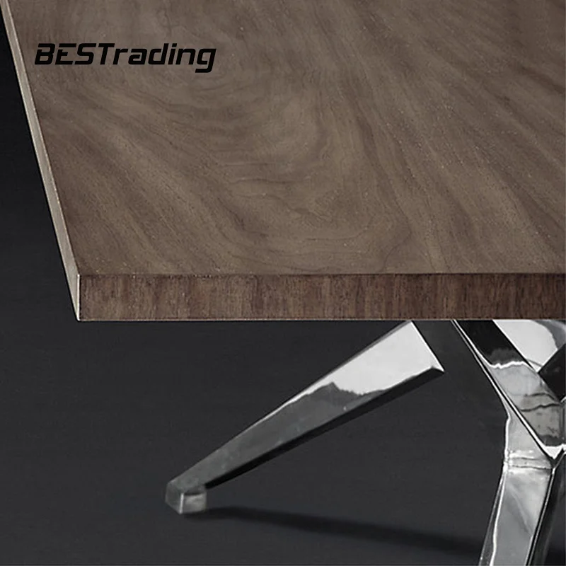Contemporary Style Dining table wooden top luxury living room metal table dining table set