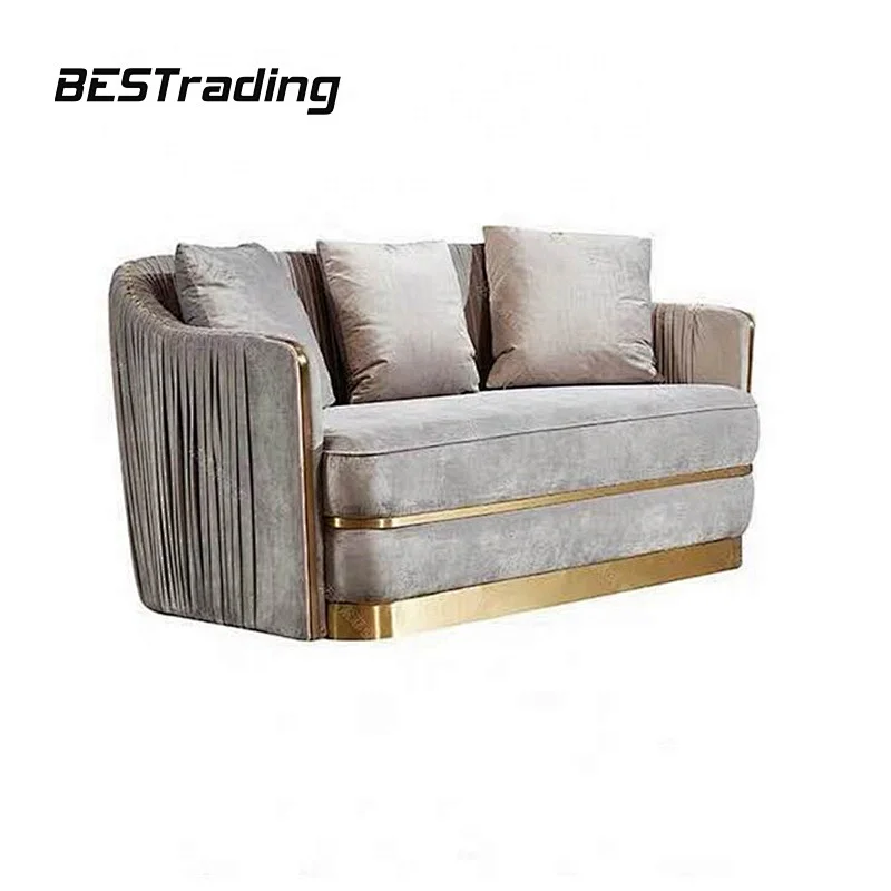 Modern design Luxury living room furniture sofa velvet fabric sectional living room sofas