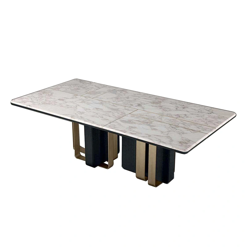 Modern Light Luxury Living Room And Dining Table Marble Top With Beautiful Table Feet Marble Dining Table