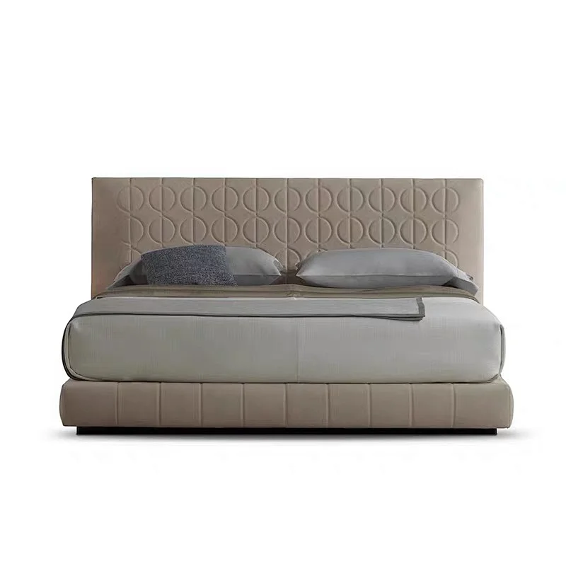Bed room furniture leather bed