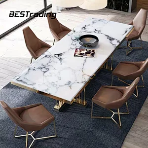 Italian Design Modern Dining Room Furniture Leather chair  Luxury Living Room Chairs Stainless Steel Chair