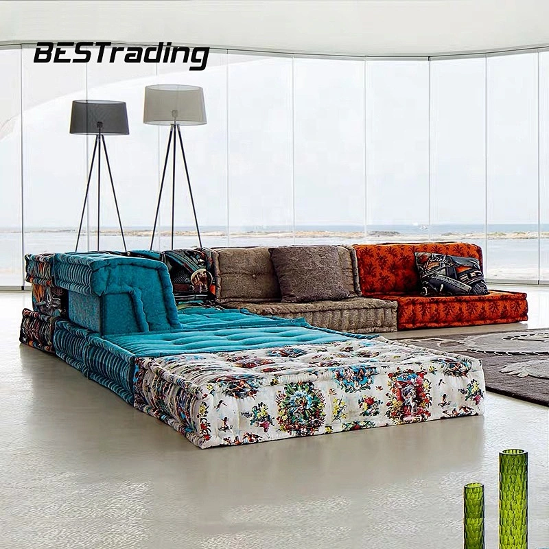 Living room U shape sectional sofa fabric