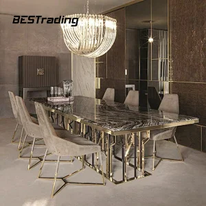 Marble dining table set