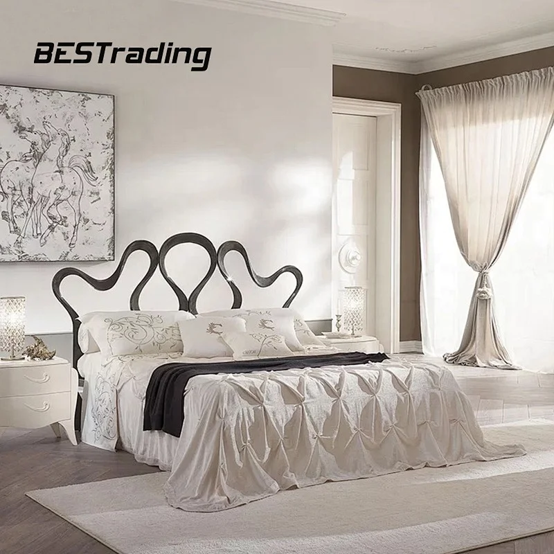 Modern luxury furniture king size bed french bed